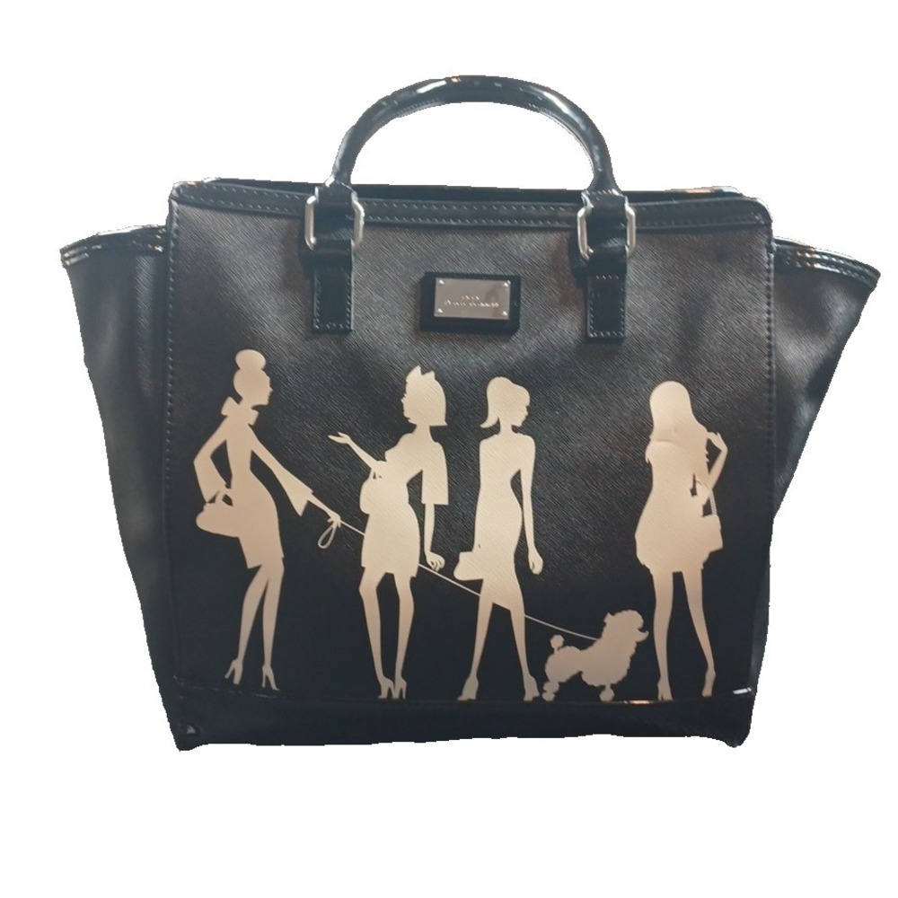 LULU‎ By Lulu Guinness Large Black & White Large Handbag, Tote Poodle Dog